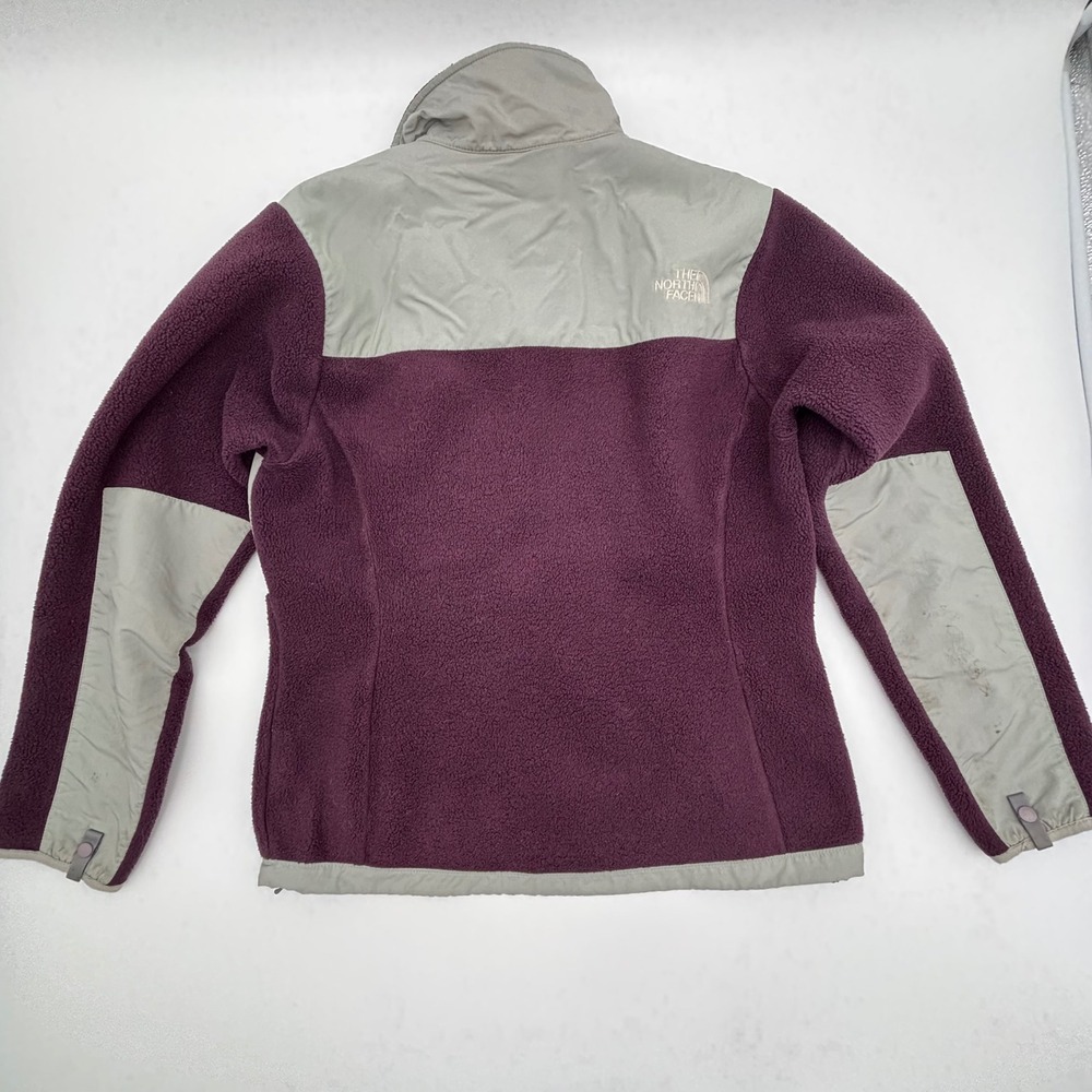 The North Face Fleece Jacket Womens Medium M Purple Grey Zip Up Pocket - Picture 3 of 12